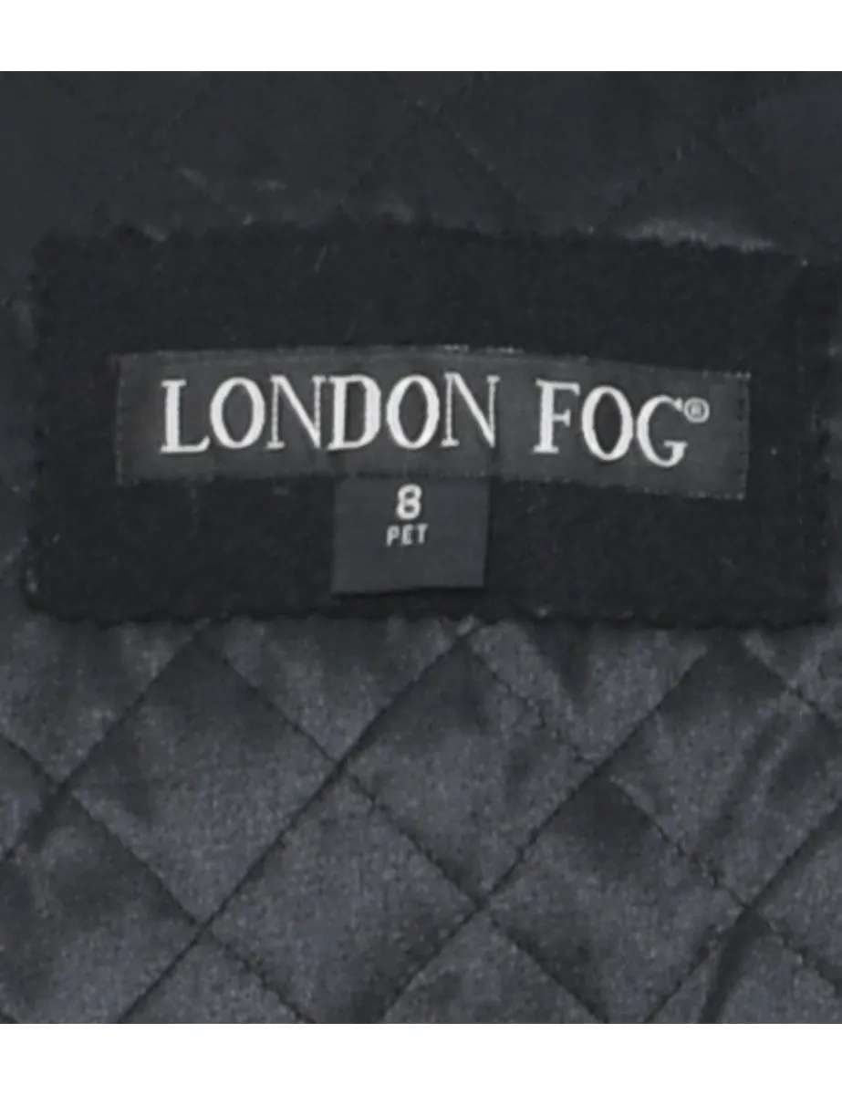 Black & Grey Contrast Wool Coat - L