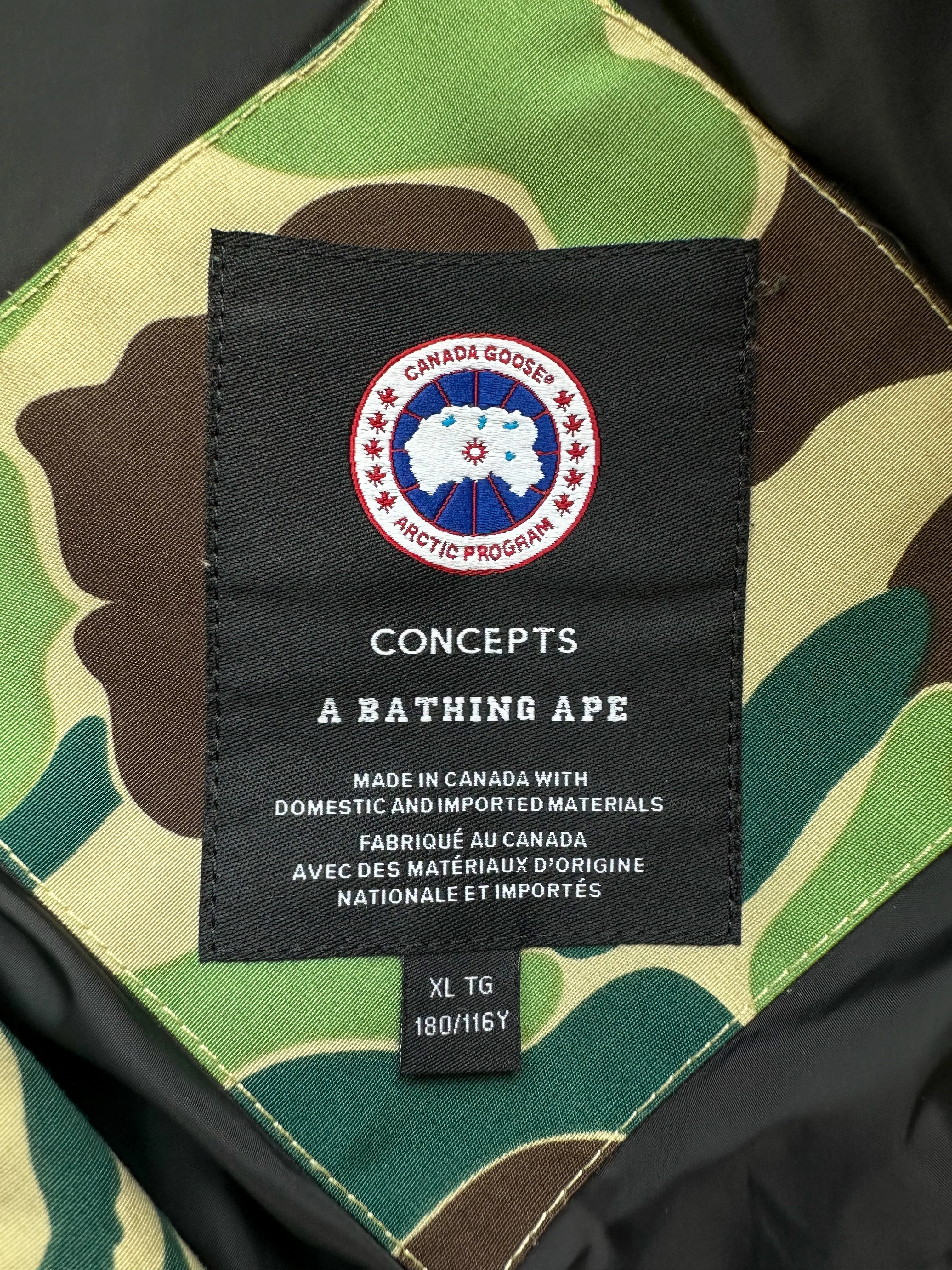 Canada Goose Bape Black & Green Camo Expedition Men's Jacket