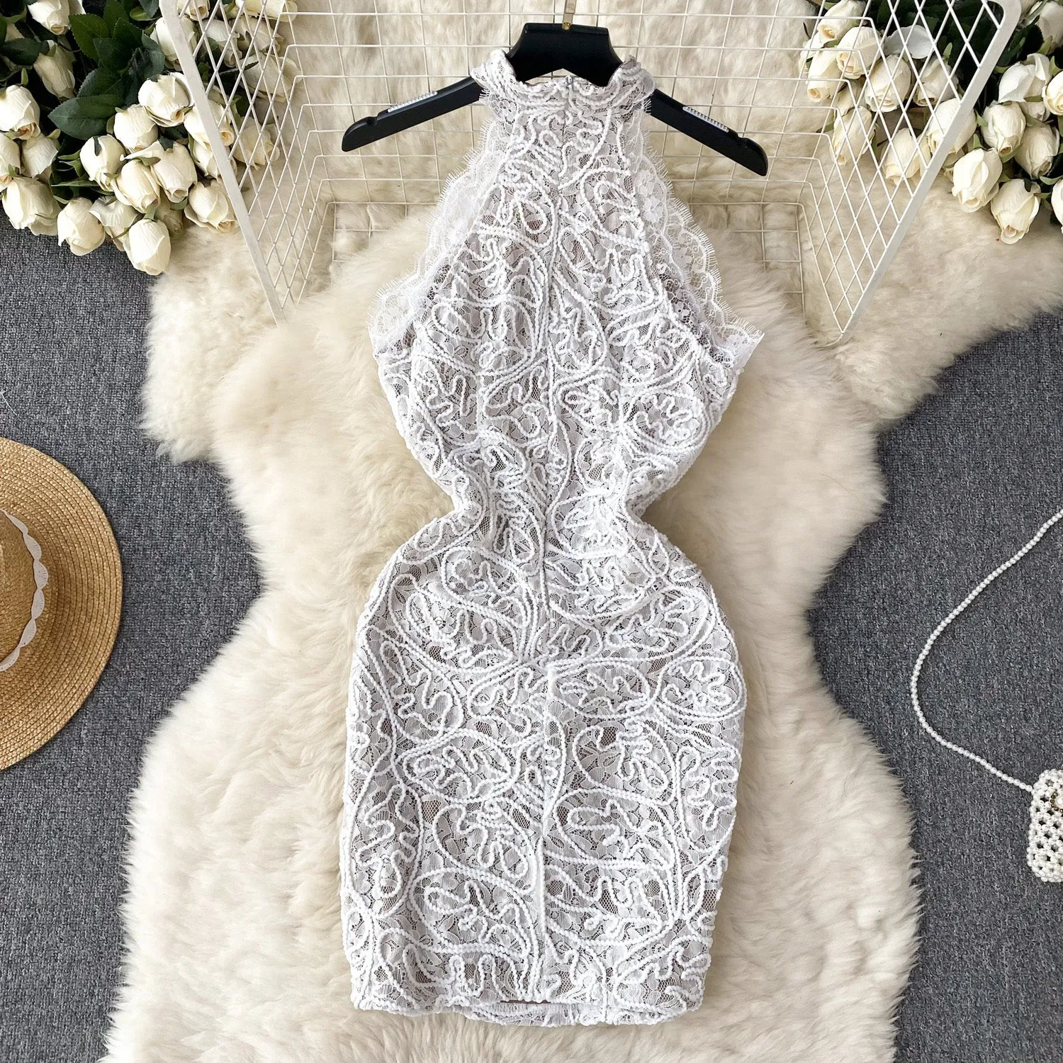 Chic Delicate Lace Sleeveless Dress