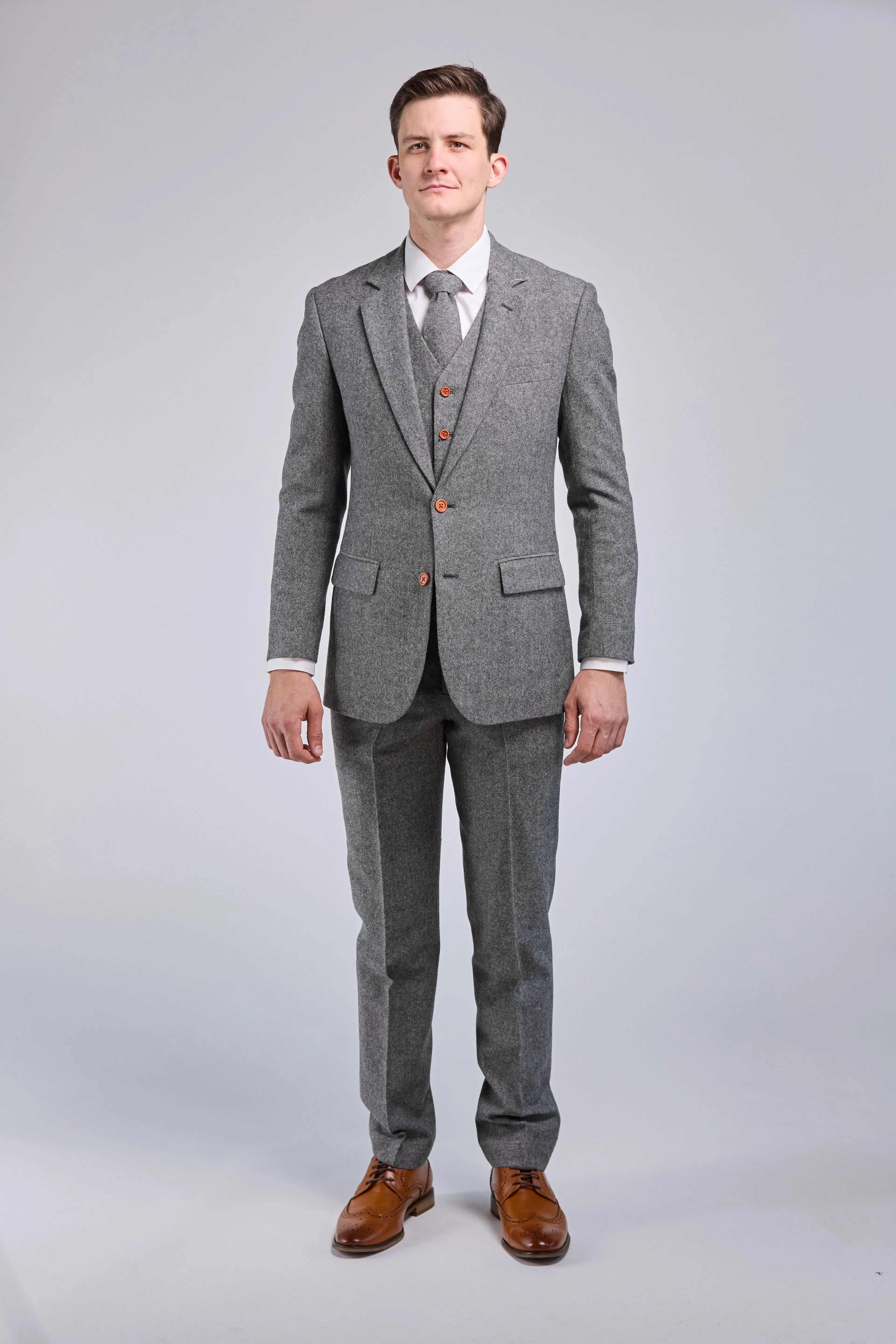 Grey Classic Tweed 3 Piece Suit
