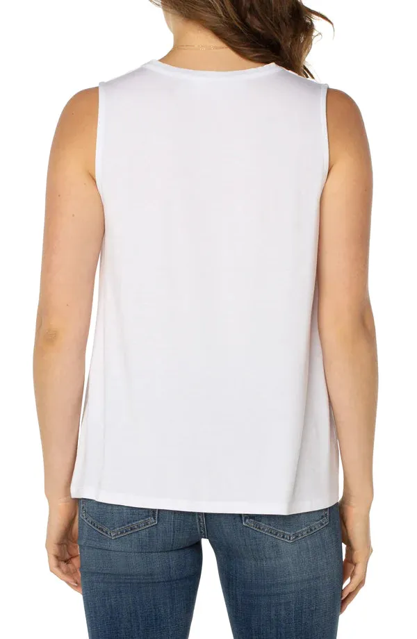 Sleeveless V Neck Modal Tank | Black | White