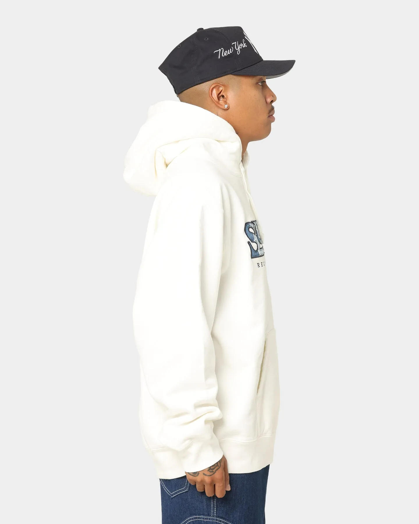 Supreme Denim Logo Hoodie White