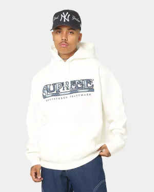 Supreme Denim Logo Hoodie White