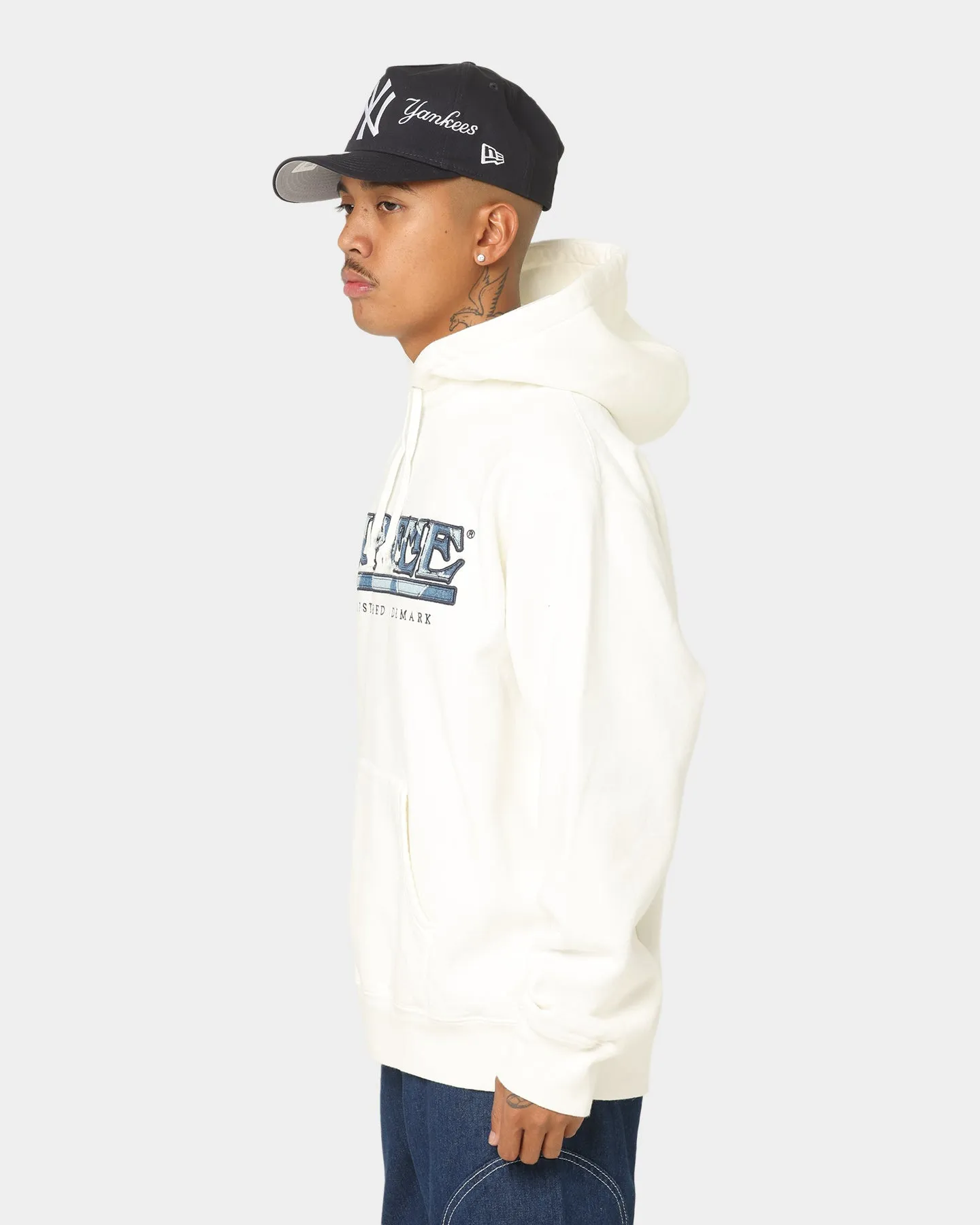 Supreme Denim Logo Hoodie White