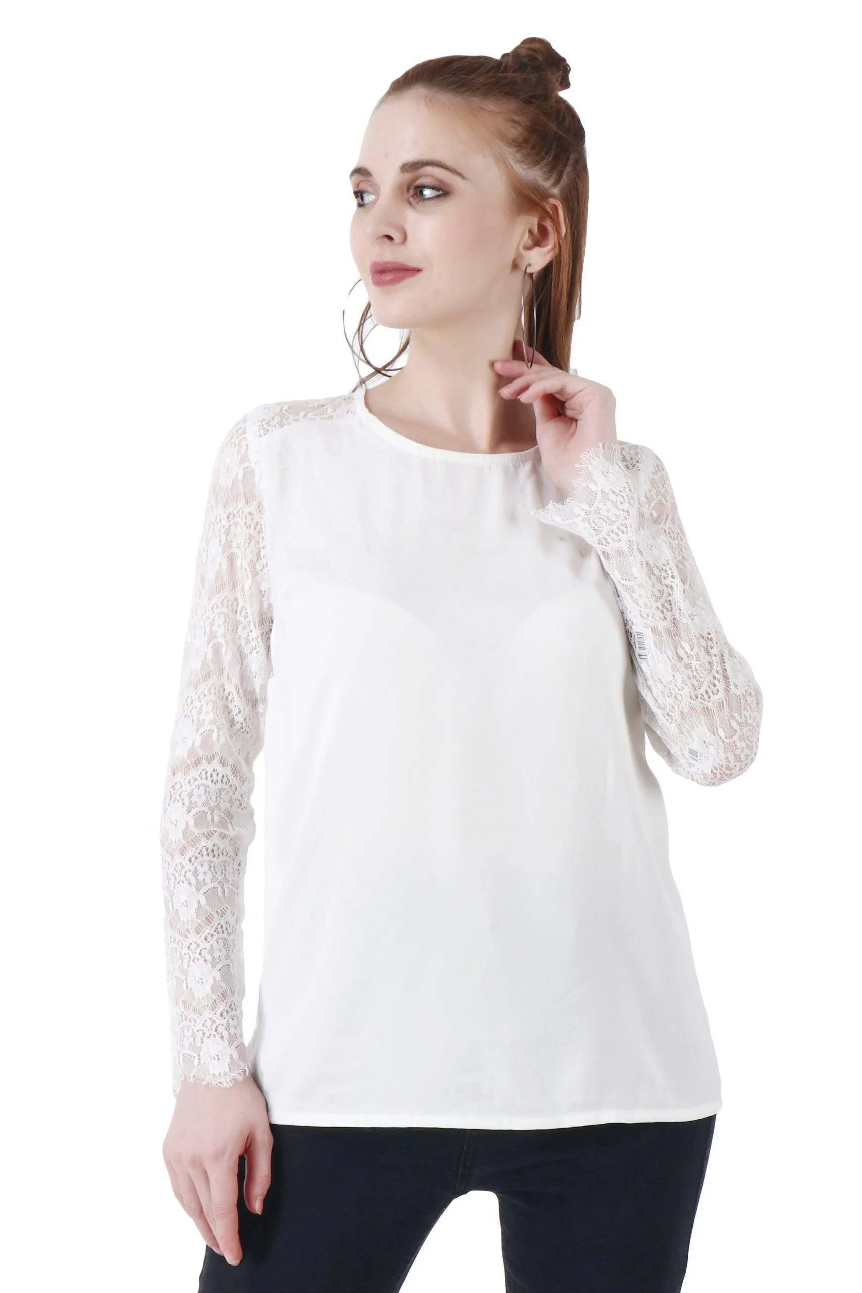 White Solid Top with Back Tie