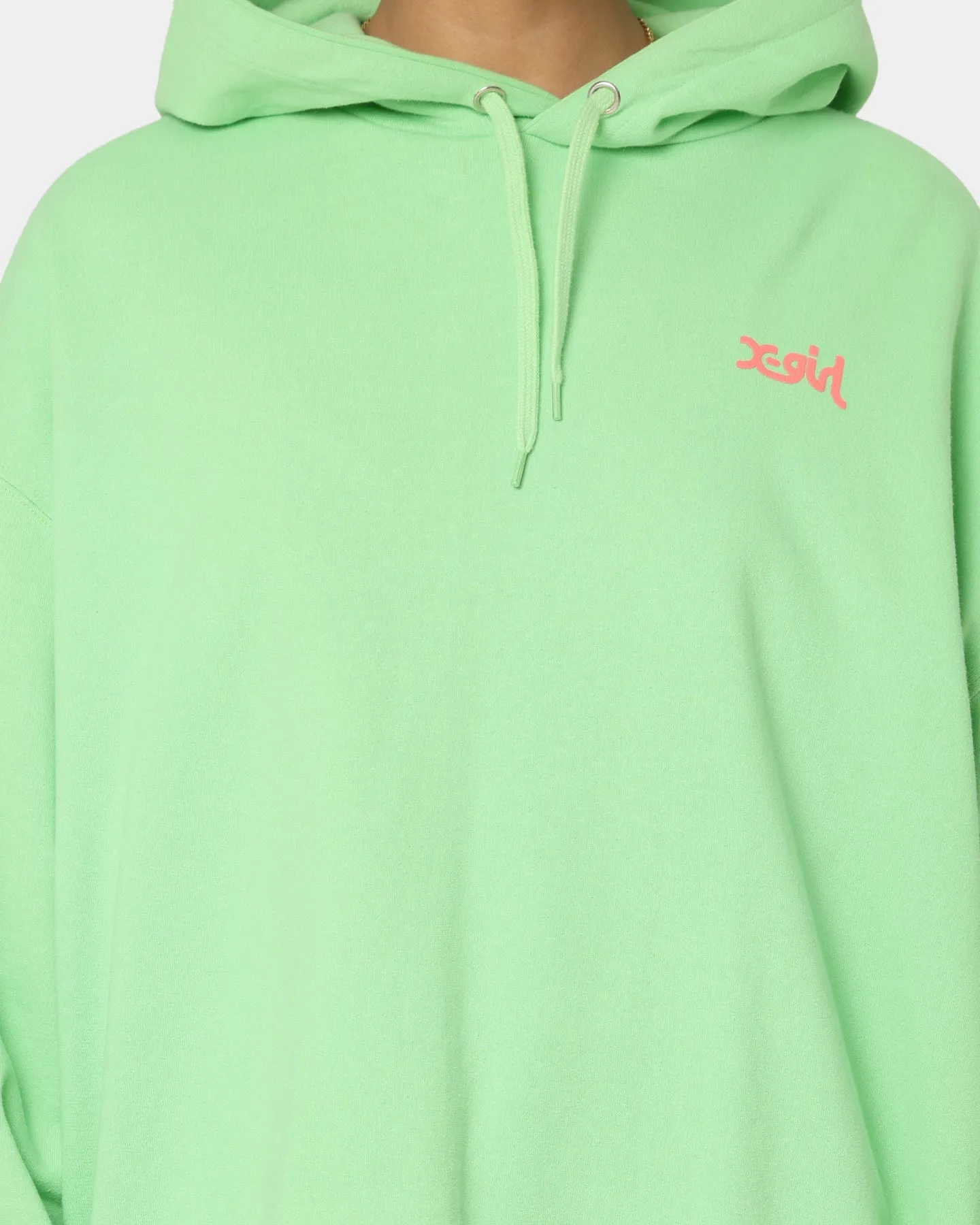 X-Girl Women's Message Face Hoodie Lime